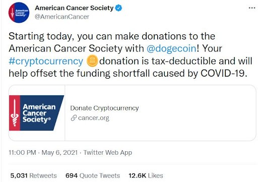 加密货币捐赠渐流行，狗狗币起源及Food for Life Global的相关情况